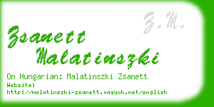 zsanett malatinszki business card
